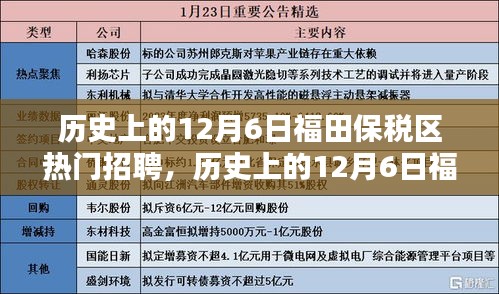 历史上的12月6日福田保税区热门招聘深度解析与探讨