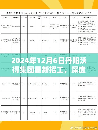 丹阳沃得集团最新招工深度解析与体验报告揭秘，2024年招工介绍及求职体验分享