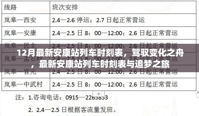 最新安康站列车时刻表，驾驭变化，启程追梦之旅