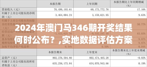 2024年澳门马346期开奖结果何时公布？,实地数据评估方案_W9.621