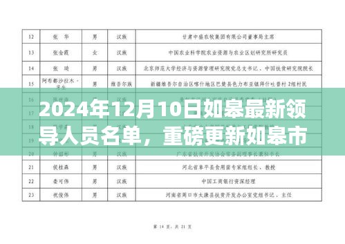 2024年如皋市领导团队全新亮相，引领智能变革风潮的科技领航者