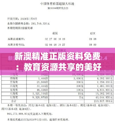 新澳精准正版资料免费：教育资源共享的美好时代