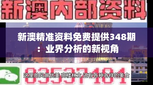 新澳精准资料免费提供348期：业界分析的新视角