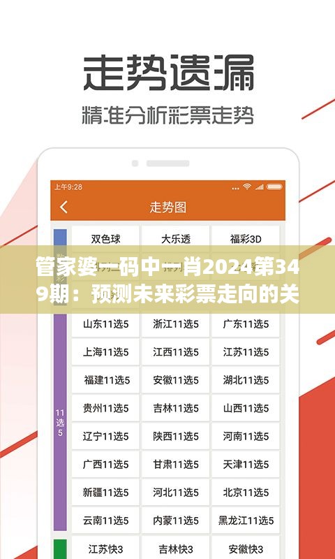 管家婆一码中一肖2024第349期：预测未来彩票走向的关键期