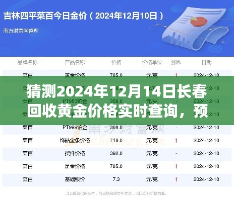 2024年长春黄金回收价格预测与解析，实时查询及影响因素分析