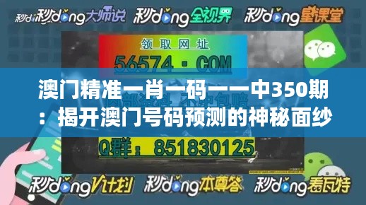 澳门精准一肖一码一一中350期：揭开澳门号码预测的神秘面纱