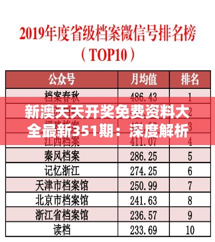 新澳天天开奖免费资料大全最新351期：深度解析本期开奖数据的独特性