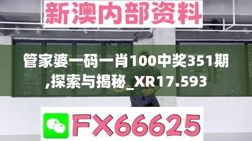 管家婆一码一肖100中奖351期,探索与揭秘_XR17.593