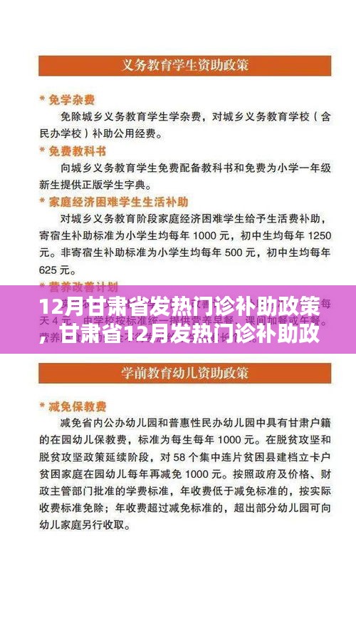 甘肃省十二月发热门诊补助政策详解及申请步骤指南