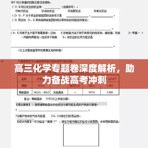 高三化学专题卷深度解析，助力备战高考冲刺